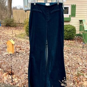 Anthroplologie/Pilcro velvet flare pants, deep teal color